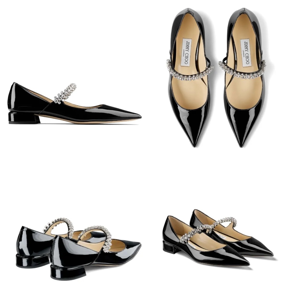 New JIMMY CHOO Bing 25 Patent Leather Ballet Flats $1,150 38